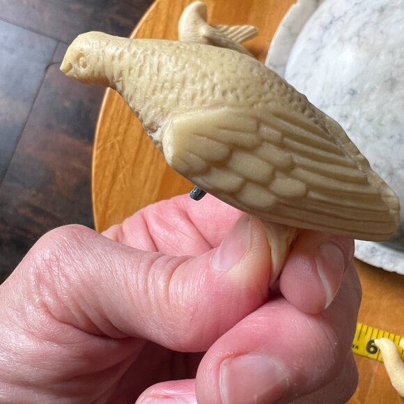 Vtg Hand Carved Italian Marble Pedestal Bird Bath/Fruit Bowl w/4 Removable Doves - Picture 13 of 16